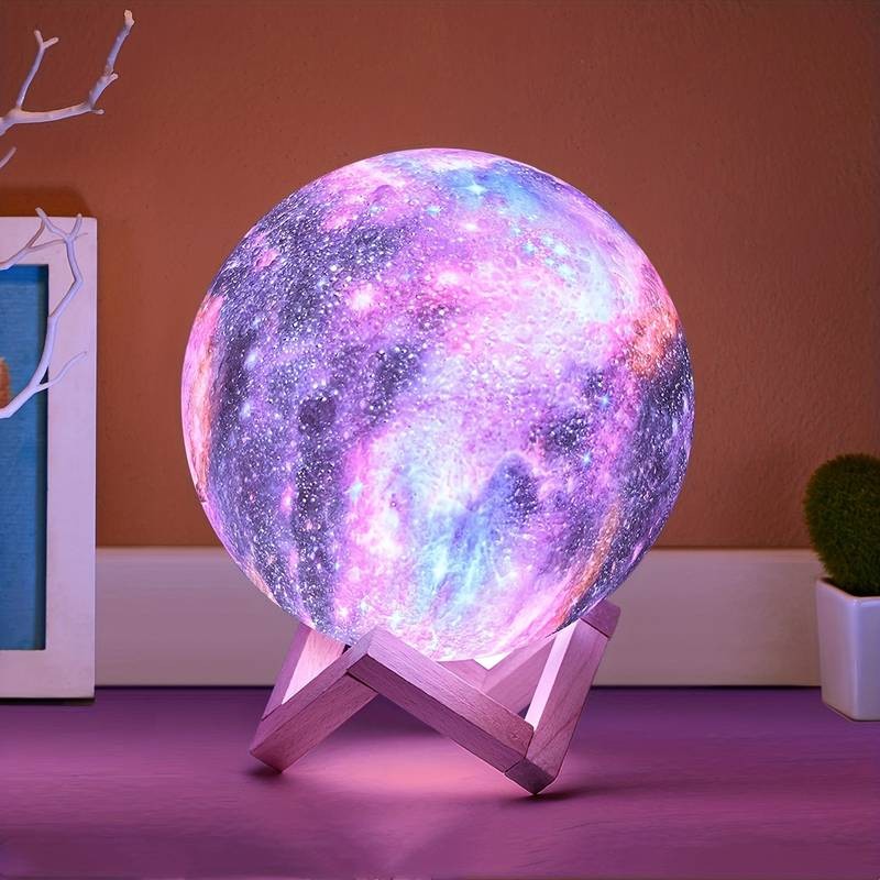 3D lamp galaxy night light universe planeta sa isang base