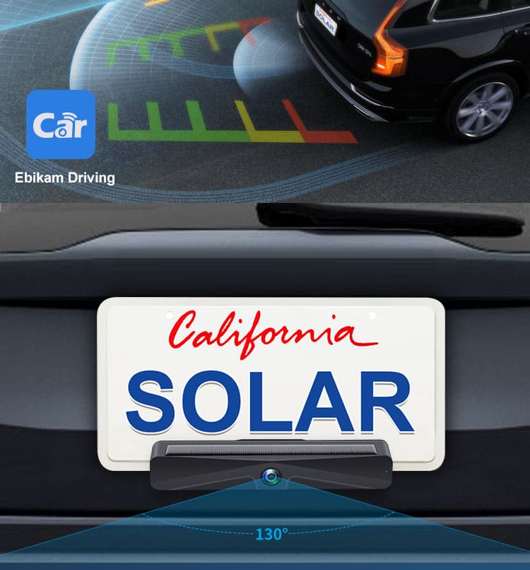 solar rear camera para sa license plate rear Wi-Fi para sa mobile