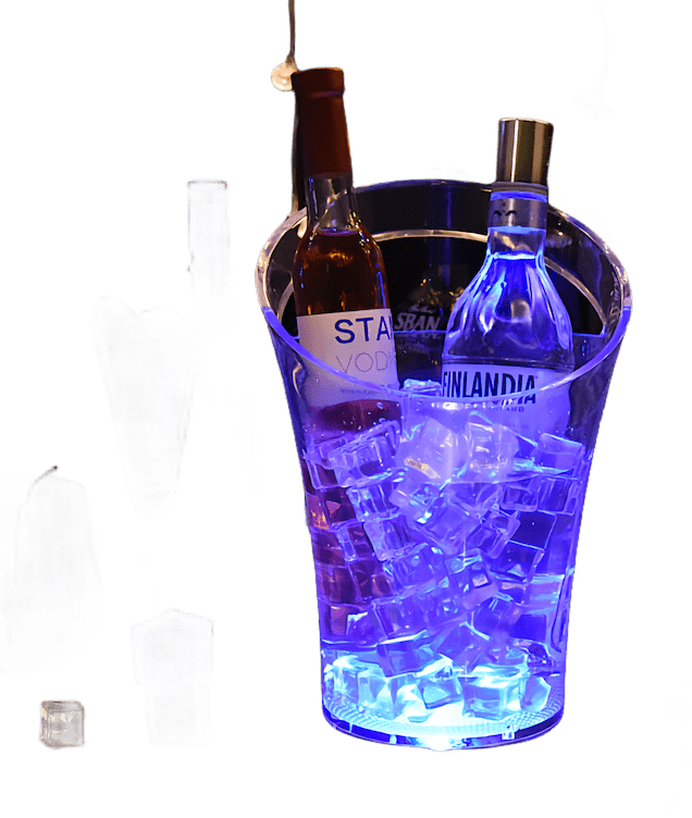 cooling bucket para sa ice alcohol vodka wine champagne lighted led color bucket