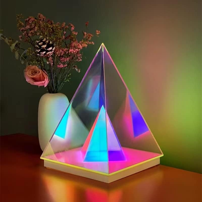 3D pyramid night lamp light - table lamp na ilaw na dekorasyon ng mesa