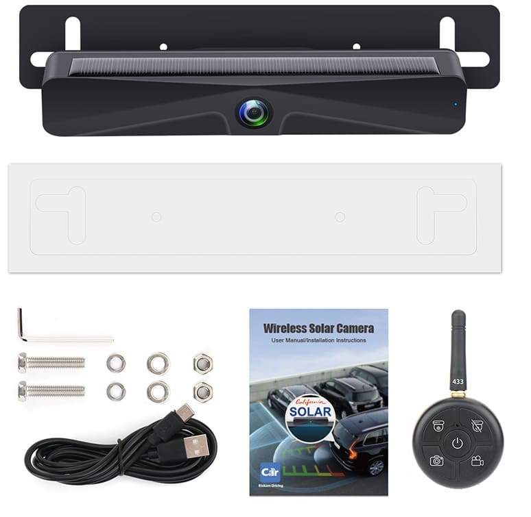 solar rear view camera para sa license plate wifi wireless rear