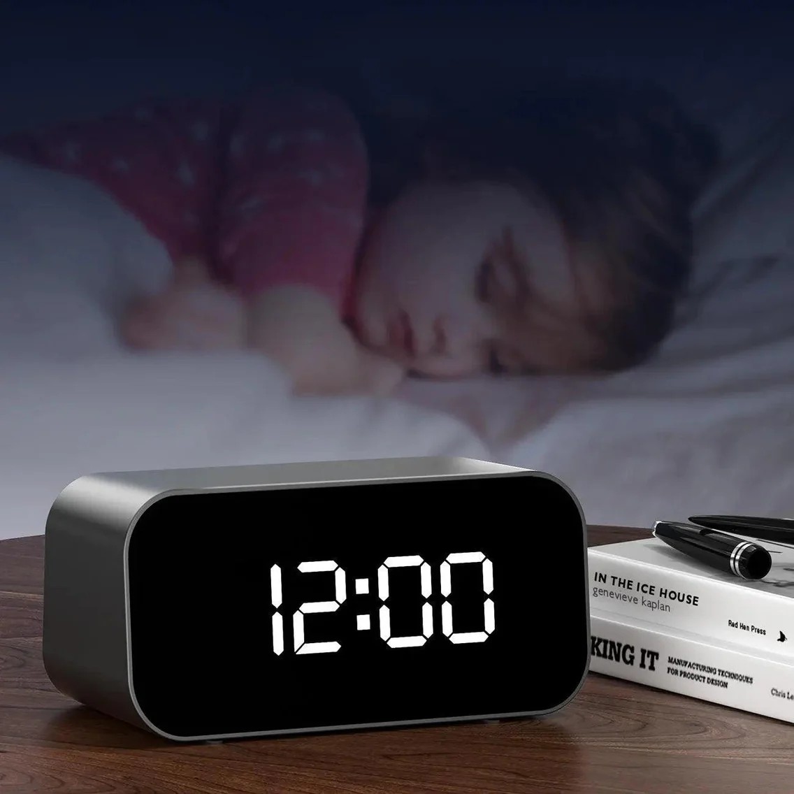 alarm clock camera digital na may camera 4k hidden spy alarm clock