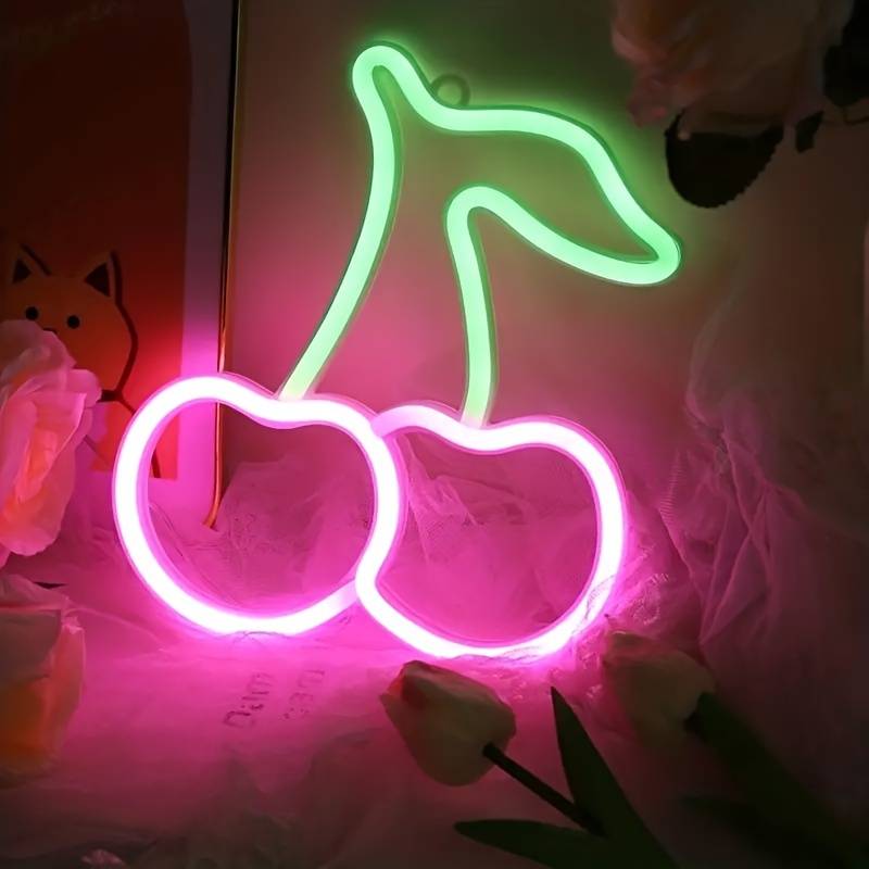 cherry LED na kumikinang na neon sign