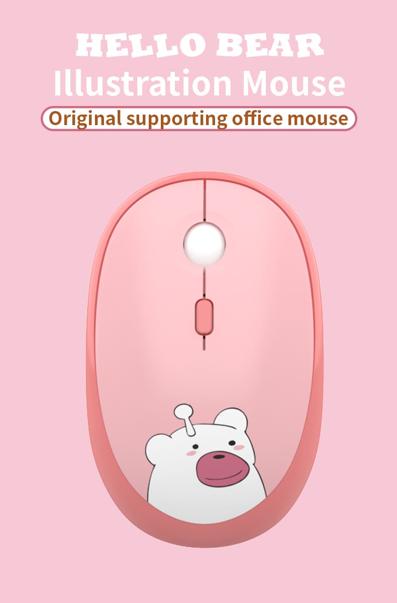 mouse wireless wifi pink usong naka-istilong teddy bear