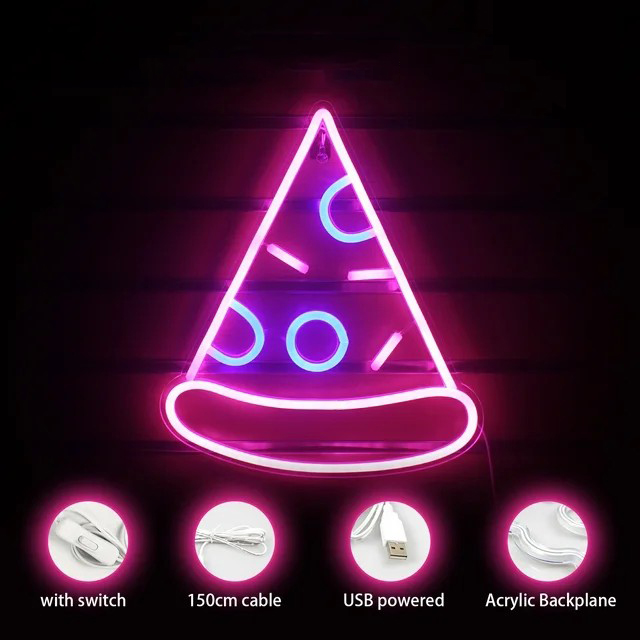 pizza led advertising iluminated sign sa wall logo