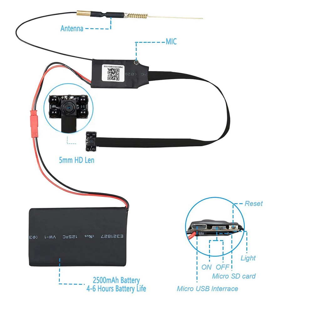 pinhole camera na may night vision at motion detection