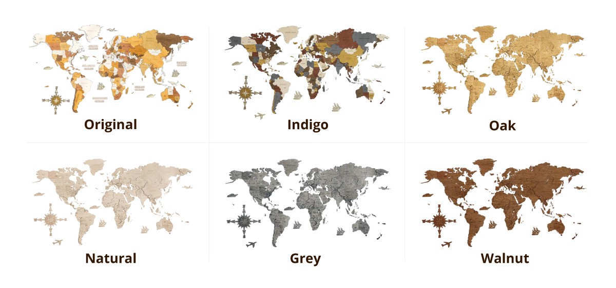 mga mapa ng mundo pader kahoy na kahoy palamuti 3d 4d pader