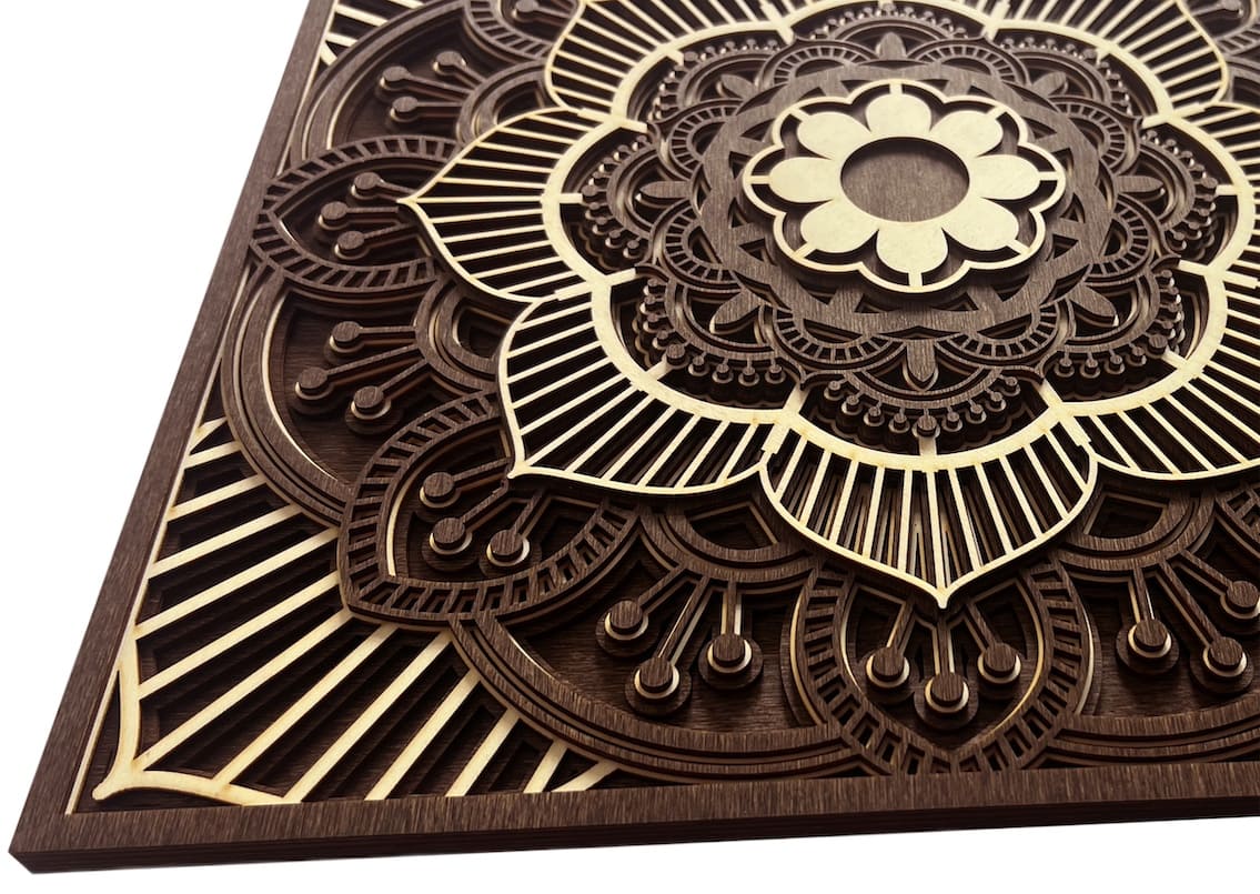 Handmade wooden mandala sa dingding 3d decor art