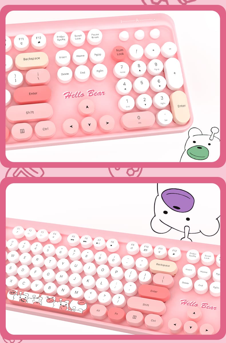 pink na keyboard hello kitty design set mouse stylova