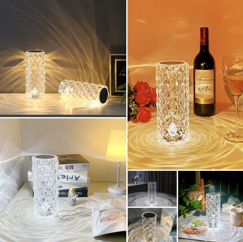 LED lamp para sa interior at exterior crystal table vase cup lamp