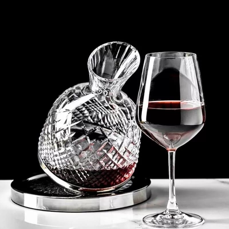 wine decanter na may base na silver carafe para sa pulang baging