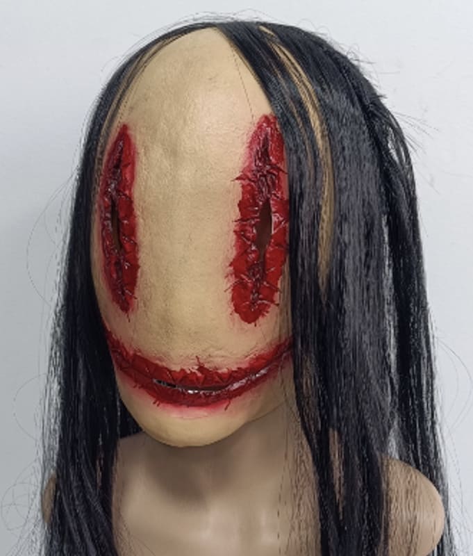 Woman horror mask (gupitin ang mga mata at bibig) - Mga maskara sa Halloween para sa mga batang babae (bata) o matatanda