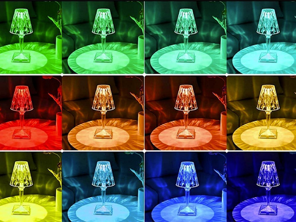 table lamp glass crystal lighting colored night rgb lamp