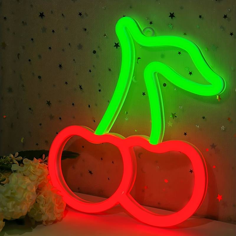 cherry light logo neon sign na humantong seresa