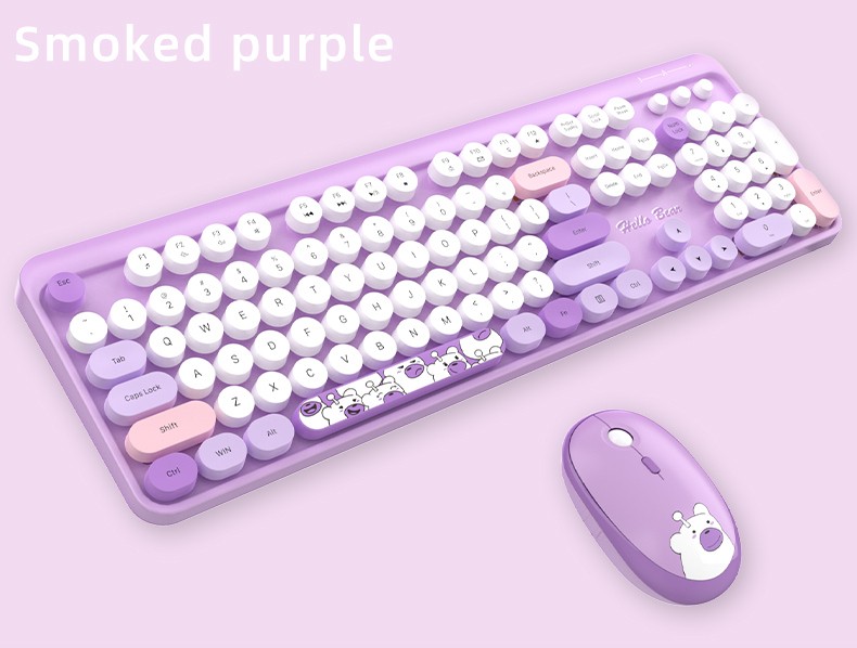 mouse at keyboard purple wireless wifi para sa babae