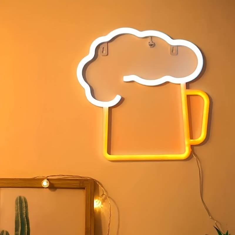 LED sign na iluminado sa dingding, neon hanging - beer