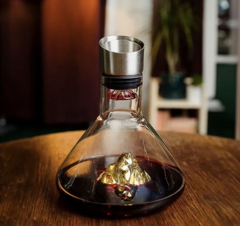 luxury gold decanter para sa red wine na may bundok sa loob