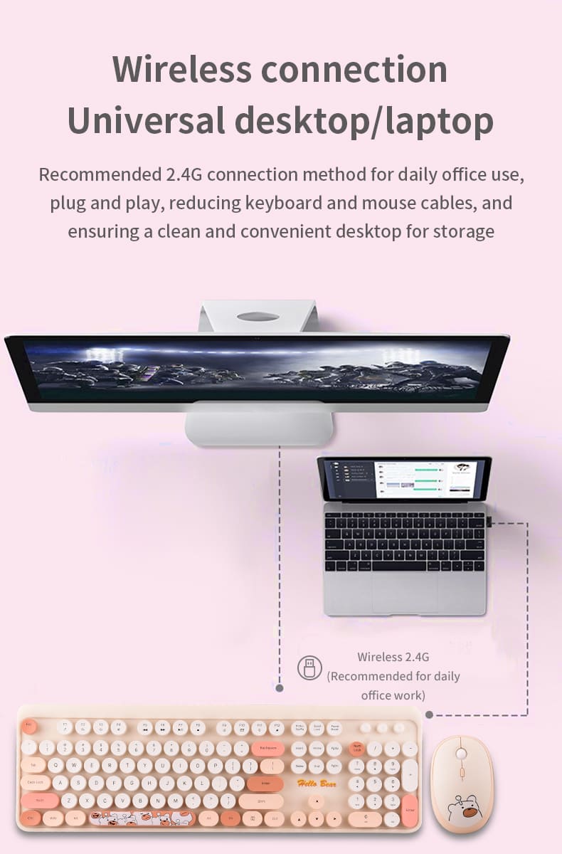 wireless mouse at keyboard