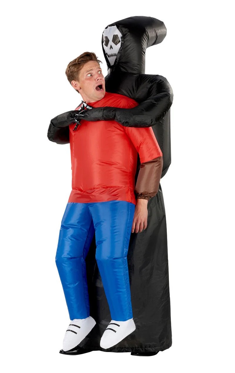 Inflatable death costume grim reaper - Halloween inflatable suit na may fan