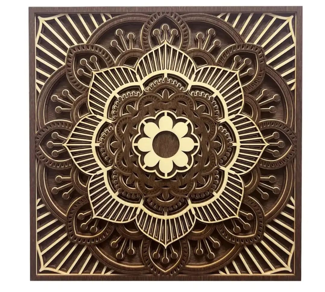 Mandala na gawa sa kahoy sa dingding - wall hanging