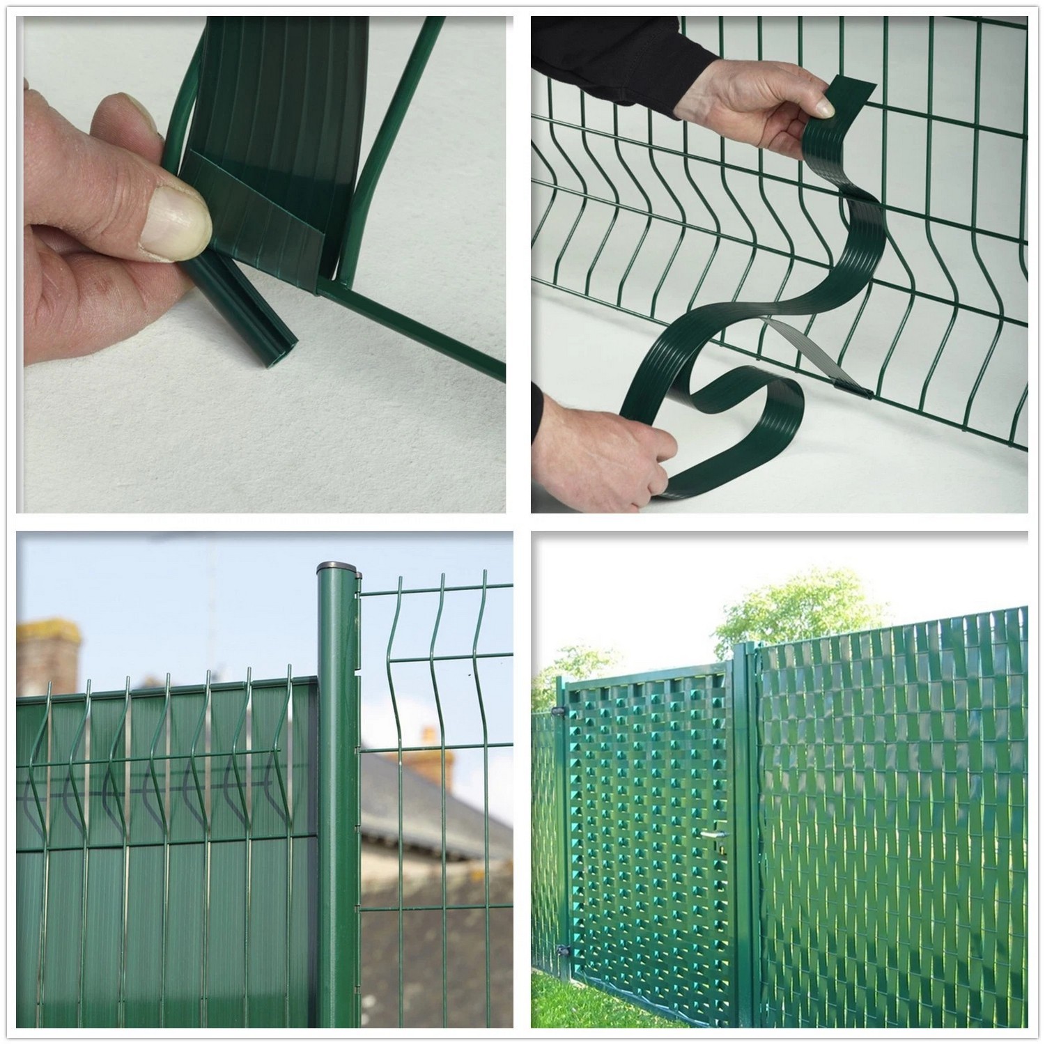 pvc flexible plastic privacy tape para sa 3d mesh fence green