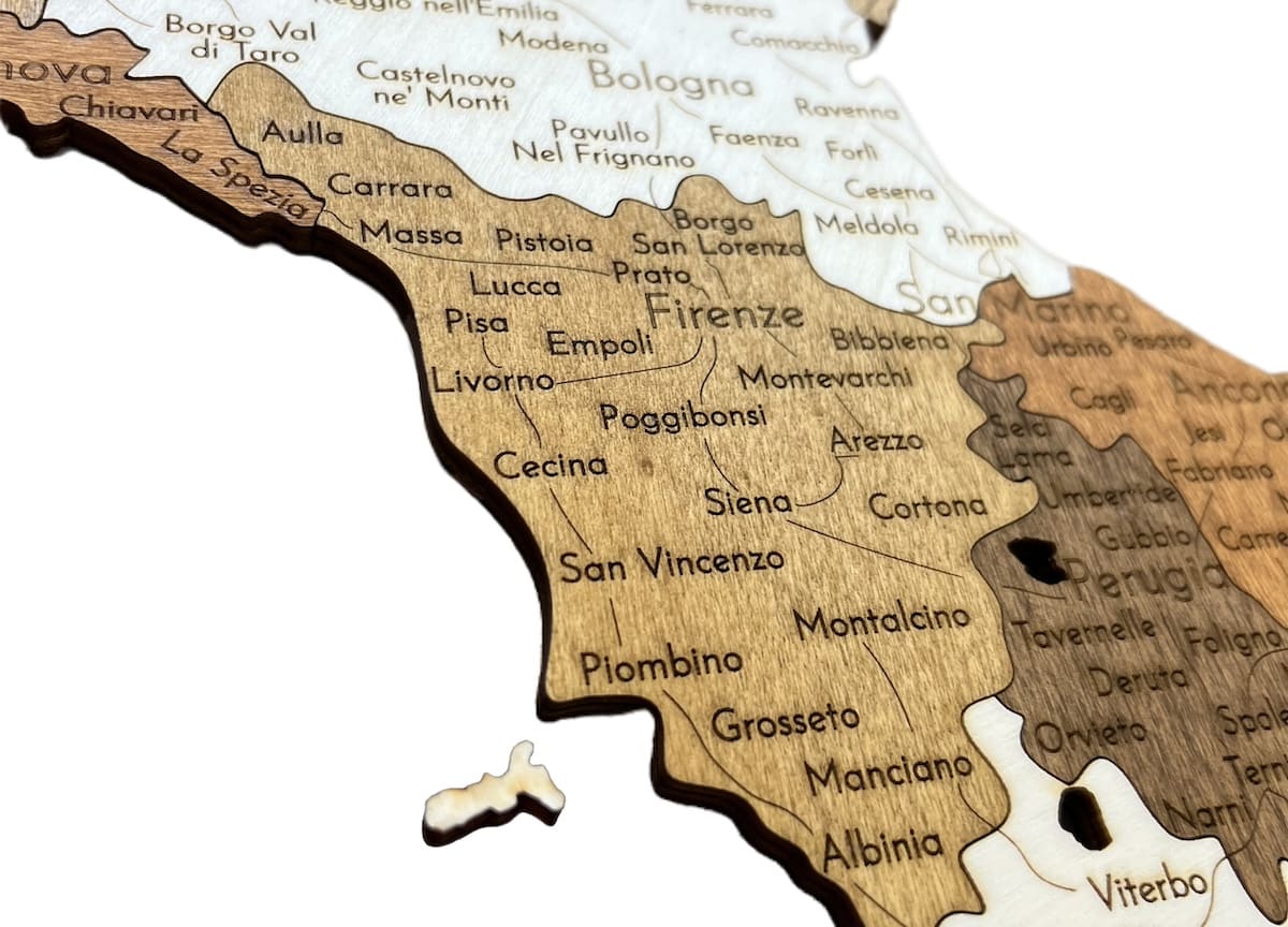 wall map ng Italy na gawa sa kahoy sa dingding