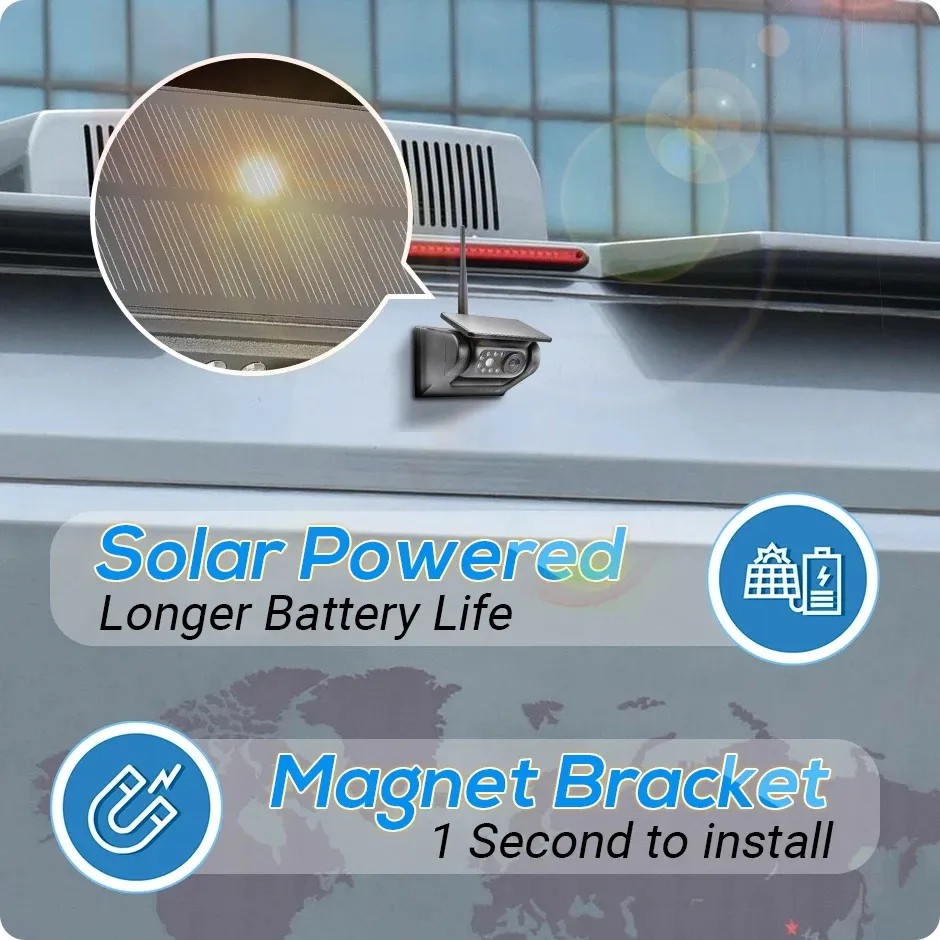 reversing car camera na may solar panel van trailer