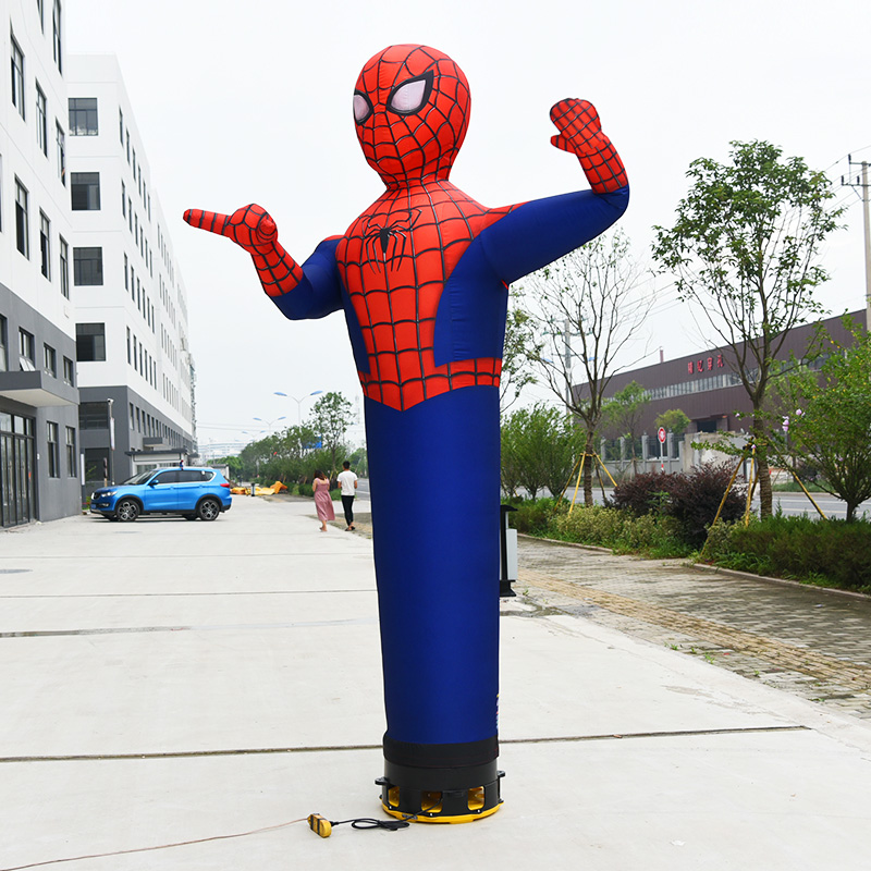 spiderman advertising spider character figurine dancing inflatable man guy