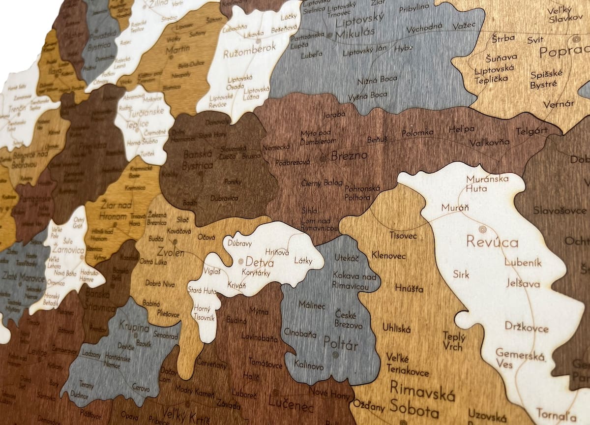 mapa ng slovakia lungsod slovakia wooden wall 3d 2d